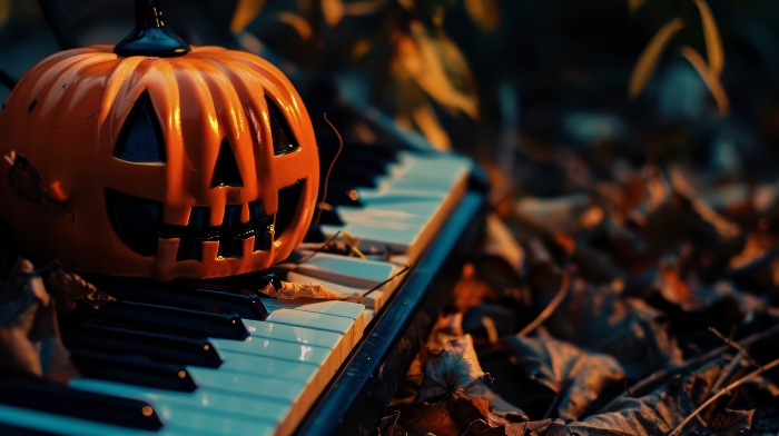 halloween pumpkin piano autumn leaves 1